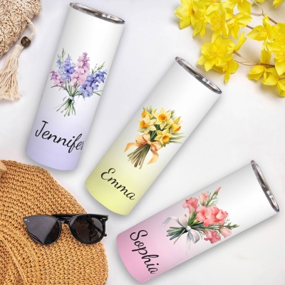 Birth Flower Tumbler