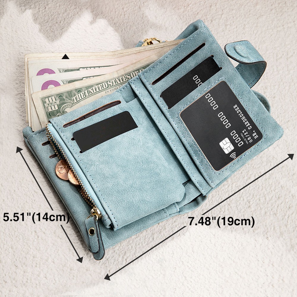 Personalized Tri-Fold Birth Flower Leather Wallet, Birth Flower Wallet with Coin Holder, Travel Accessories, Card Holder, Birthday Gift for Women