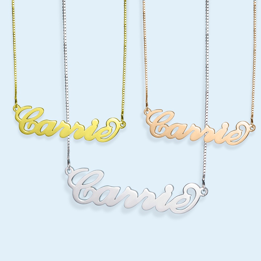 Personalized Sterling Silver 925 Stylish Name Necklace, Valentine's Day Anniversary Birthday Gift for Her