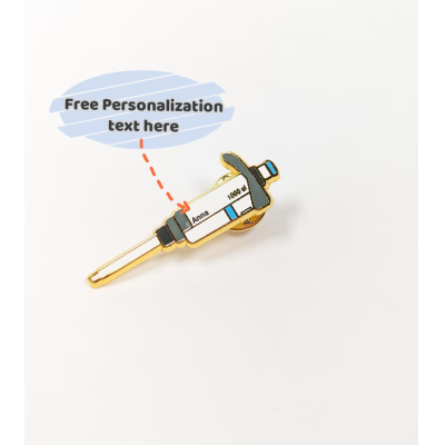 ✨Buy 2 FREE SHIPPING✨💖Free Personalized💖Cute 1000 uL Laboratory Hard Enamel Micropipette Pin | Blue Science Manual Dilution Pipette Pin | Med Tech Enamel Pipette Science Pin 1.5"