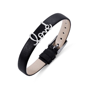 Personalized "Love" Leather Bracelet