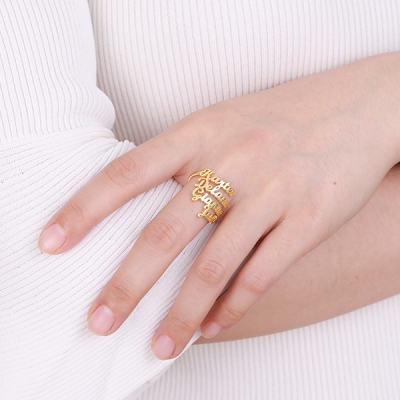 customized families name ring