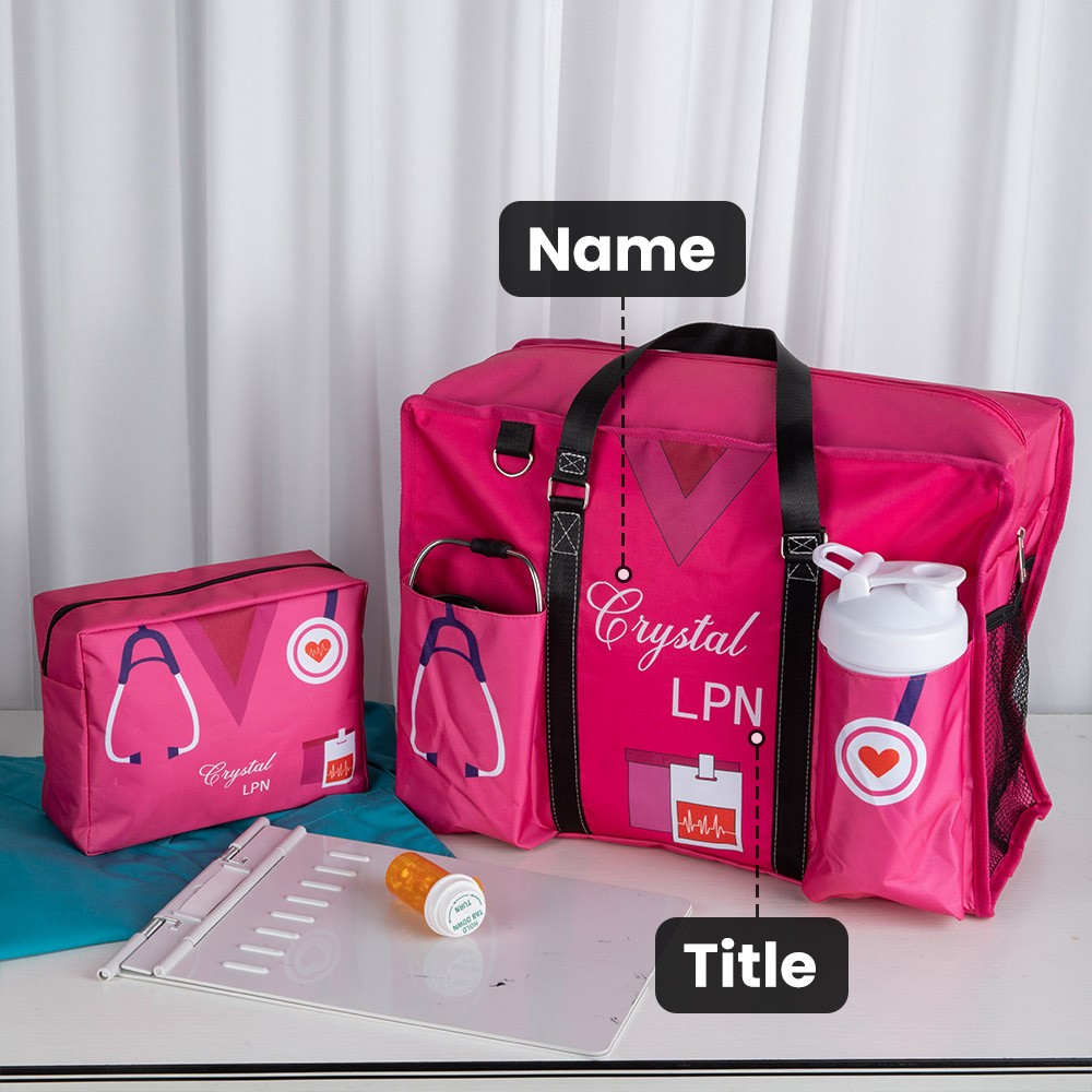 Große Krankenschwester-Tragetasche aus Canvas für die Arbeit, kleine Stilltasche mit Reißverschluss, Dankesgeschenk zur Krankenschwesterwoche für RN CNA LPN Medizinisches Personal