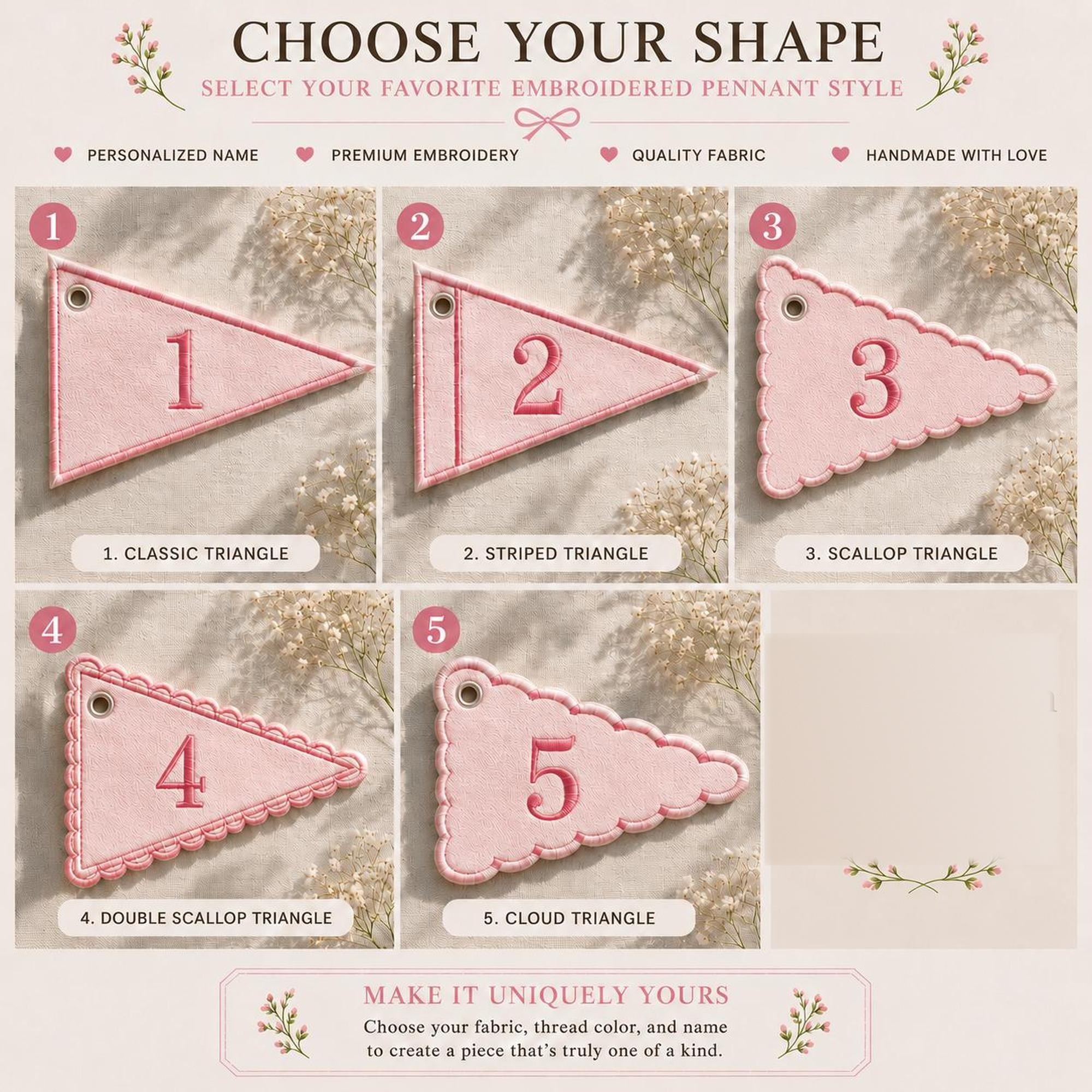 pennant shape options chart