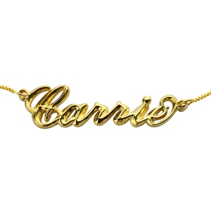 Personalized 3D Carrie Name Necklace 18K Gold Plating