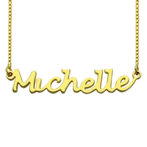Recognizable HandWriting Name Necklace 18K Gold Plate