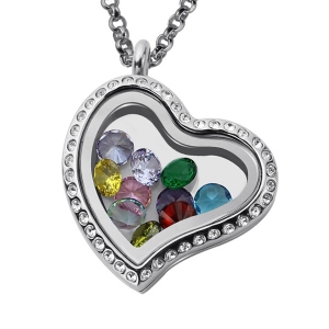 Stainless Steel Birthstone Floating Locket for Mom