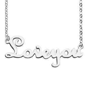 Anpassat sterlingsilverfärgat namnhalsband