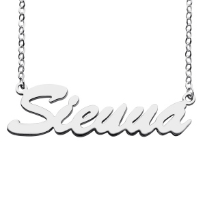 Namnhalsband i sterlingsilver i Siena-stil