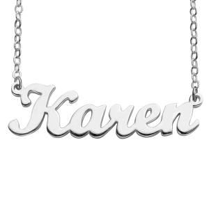 Personalized Script Name Necklace Sterling Silver