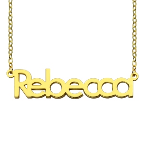 Namnskyltshalsband 18K guldplätering "Rebecca"