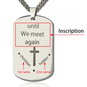 Custom Inspirational Dog Tag Engraved Cross