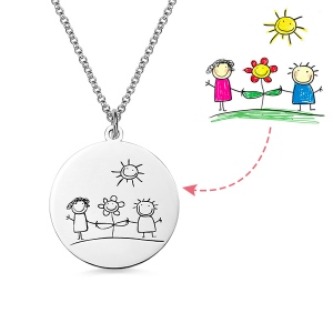 Personalized Graffiti Disc Necklace 