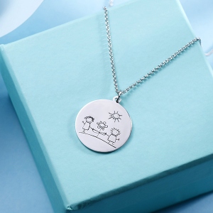 Personalized Graffiti Disc Necklace 