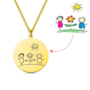 Personalized Graffiti Disc Necklace