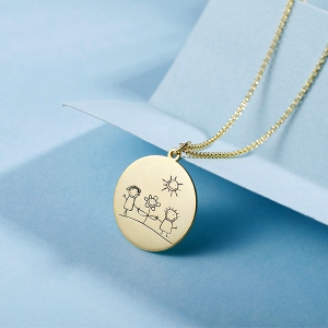 Personalized Graffiti Disc Necklace