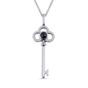 Custom Micro Engraved Photo Projection Key Necklace