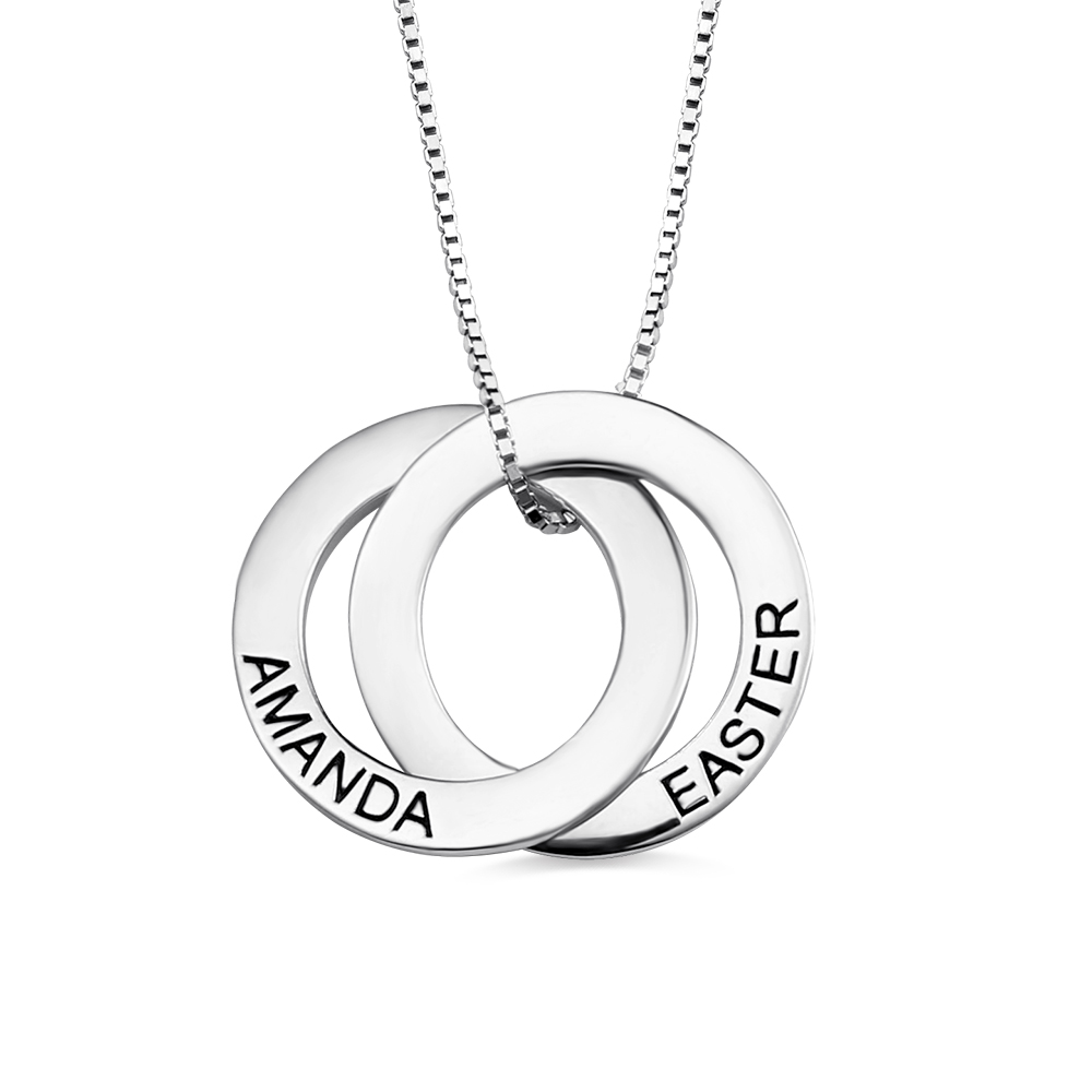 Custom Double Russian Named Sterling Silver Necklace