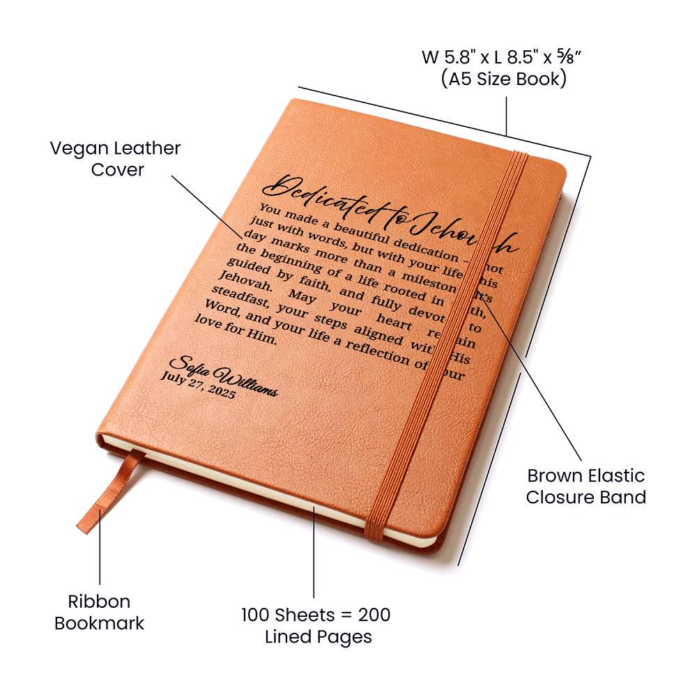 Personalized JW Adult Baptism Gift for Her or Him, Dedicated to Jehovah Journal