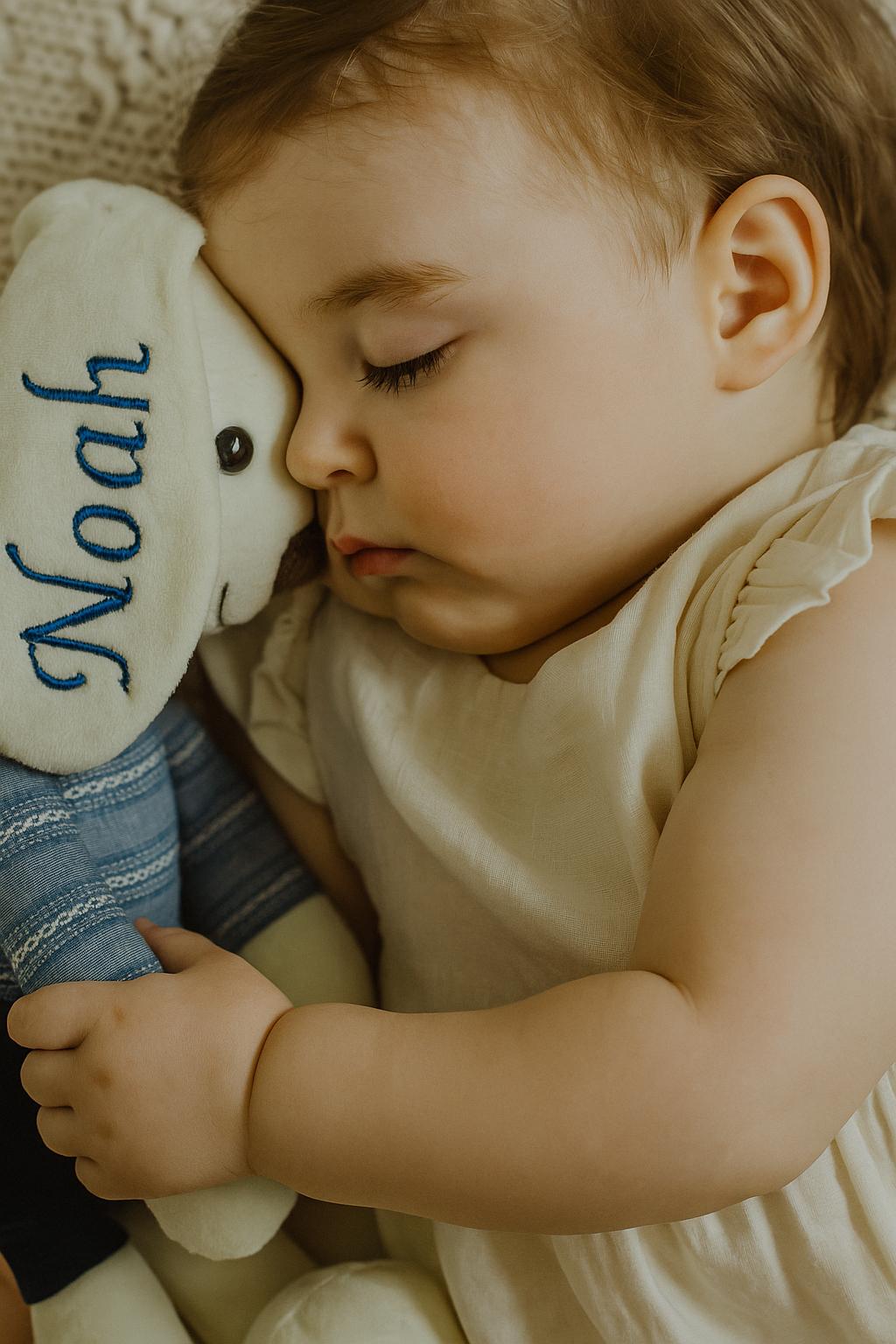 Personalisierter Hase, handgefertigter Plüschhase: Ein liebevolles Geschenk zur Babyparty mit individueller Stickerei. Das beste Babygeschenk