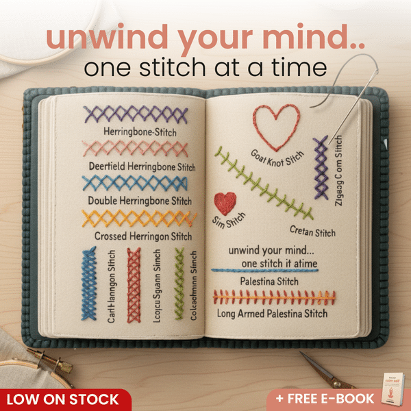Embroidery Stitch Book, Sewing Books for Beginners Adult with Sewing Tool Set Option