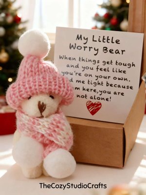 Christmas Gift Christmas Bear Hug • Mini Bear Hug Gift • Christmas Pocket Hug • Stocking Filler • Secret Santa Gift Holiday Care Gift