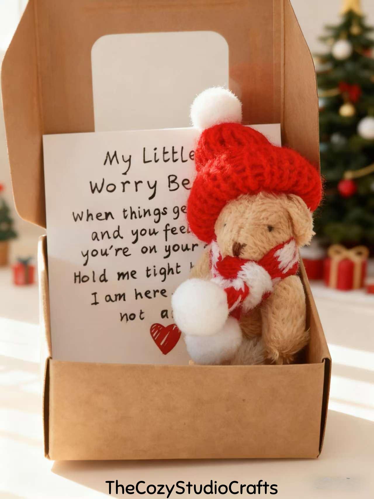 Christmas Gift Christmas Bear Hug • Mini Bear Hug Gift • Christmas Pocket Hug • Stocking Filler • Secret Santa Gift Holiday Care Gift