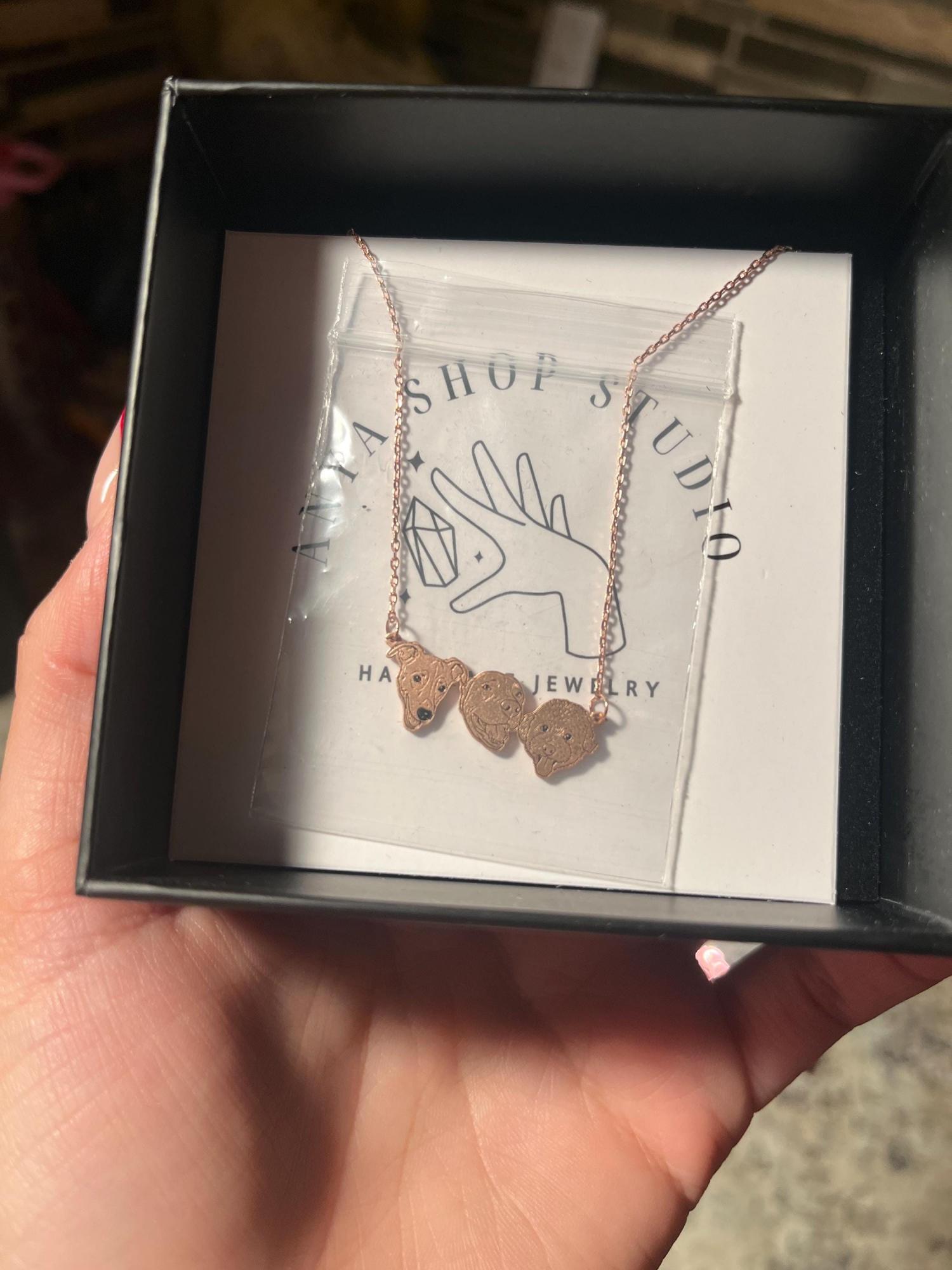 Custom Pet Portrait Necklace, Pet Memorial Jewelry, Pet Name Necklace, Engraved Necklace, Dog & Cat Necklace, Women Necklace, Gift for Her