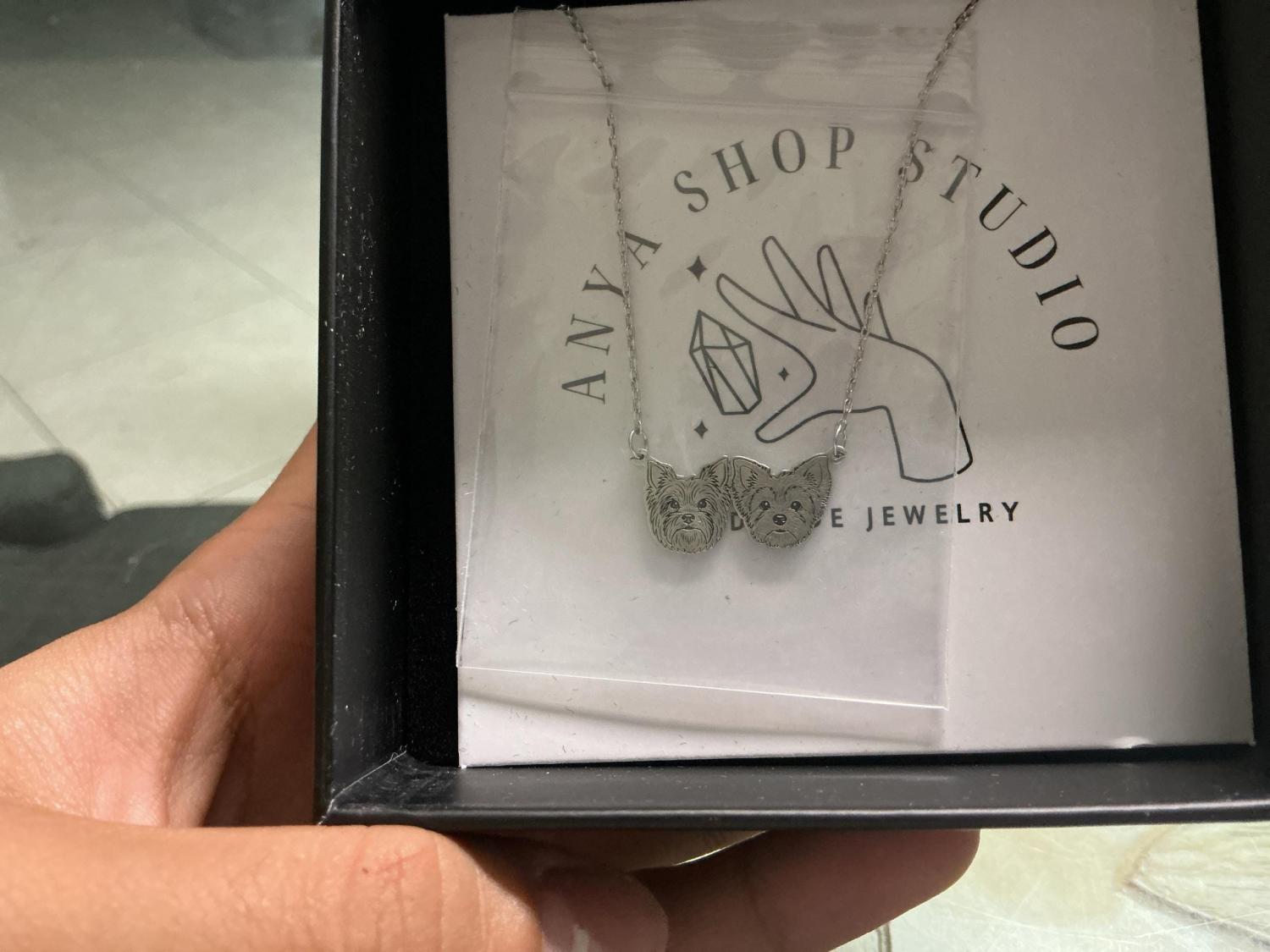 Custom Pet Portrait Necklace, Pet Memorial Jewelry, Pet Name Necklace, Engraved Necklace, Dog & Cat Necklace, Women Necklace, Gift for Her