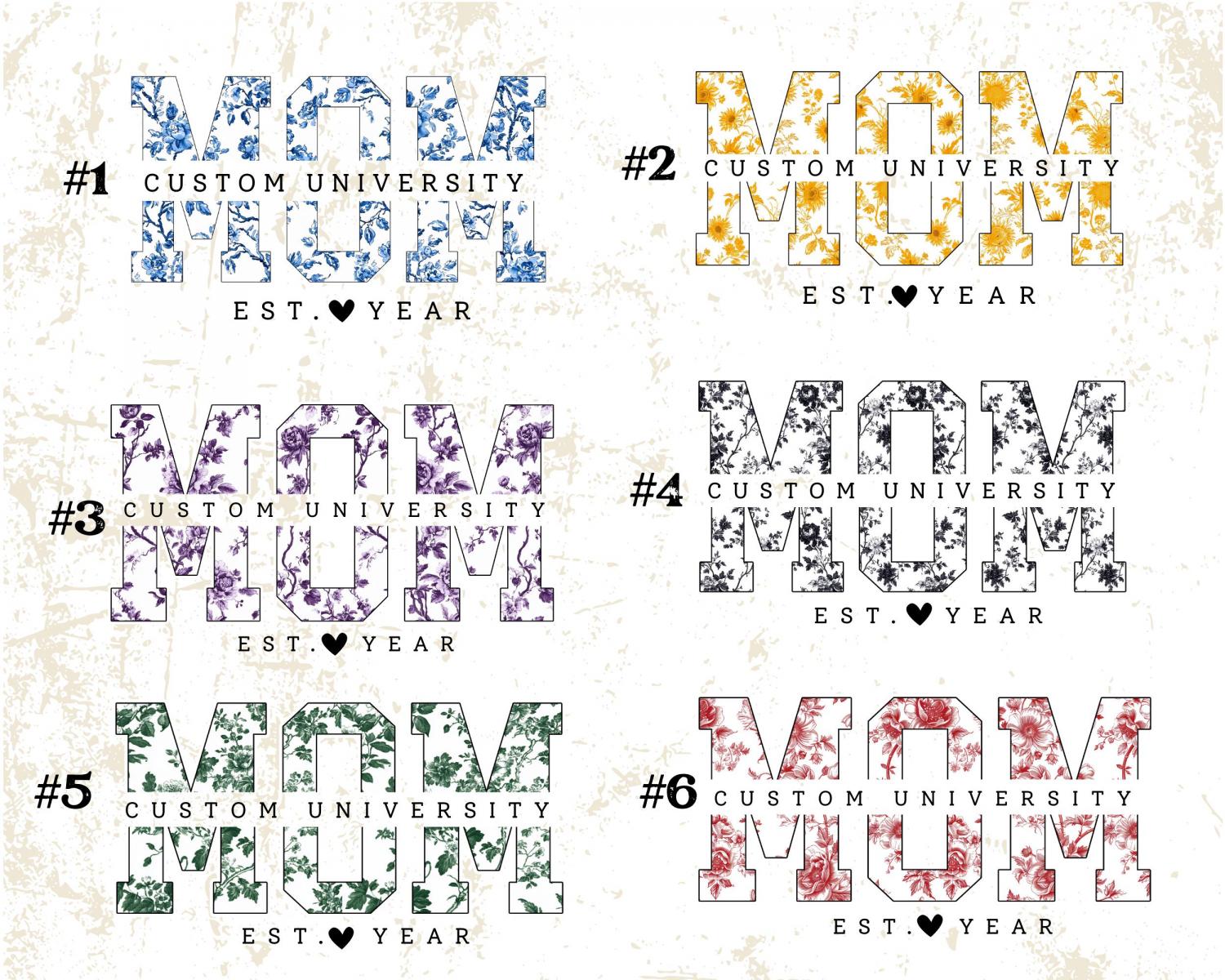 Custom University Mom Est Year Sweatshirt, Mom University Shirt, Personalized College Tee, Proud Mom Graduate 2025, Matching Family Senior