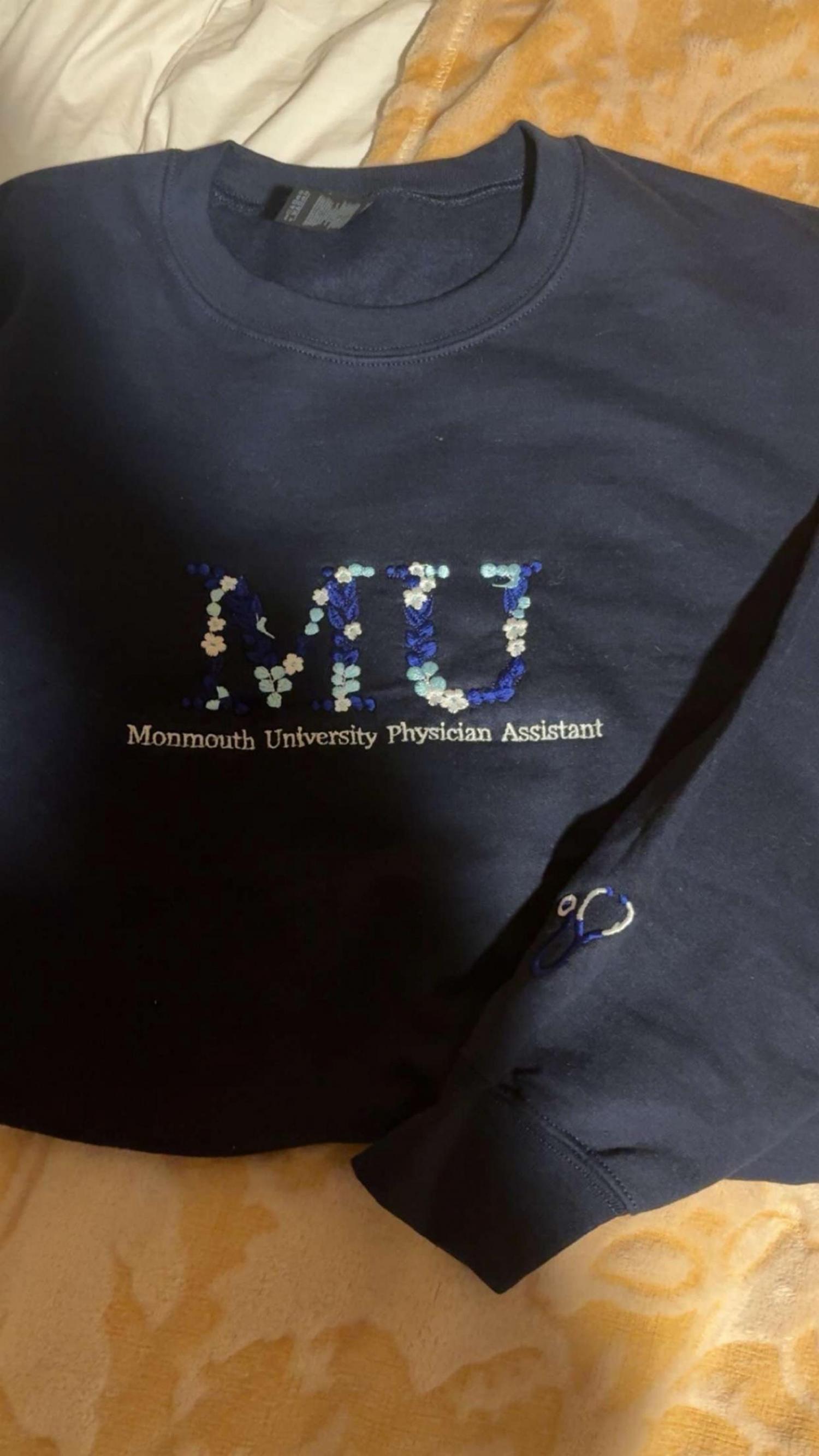 Custom College Embroidered Sweatshirt | Greek Letter Embroidered Hoodie | College University High School Shirt | Graduation Gift For Friend