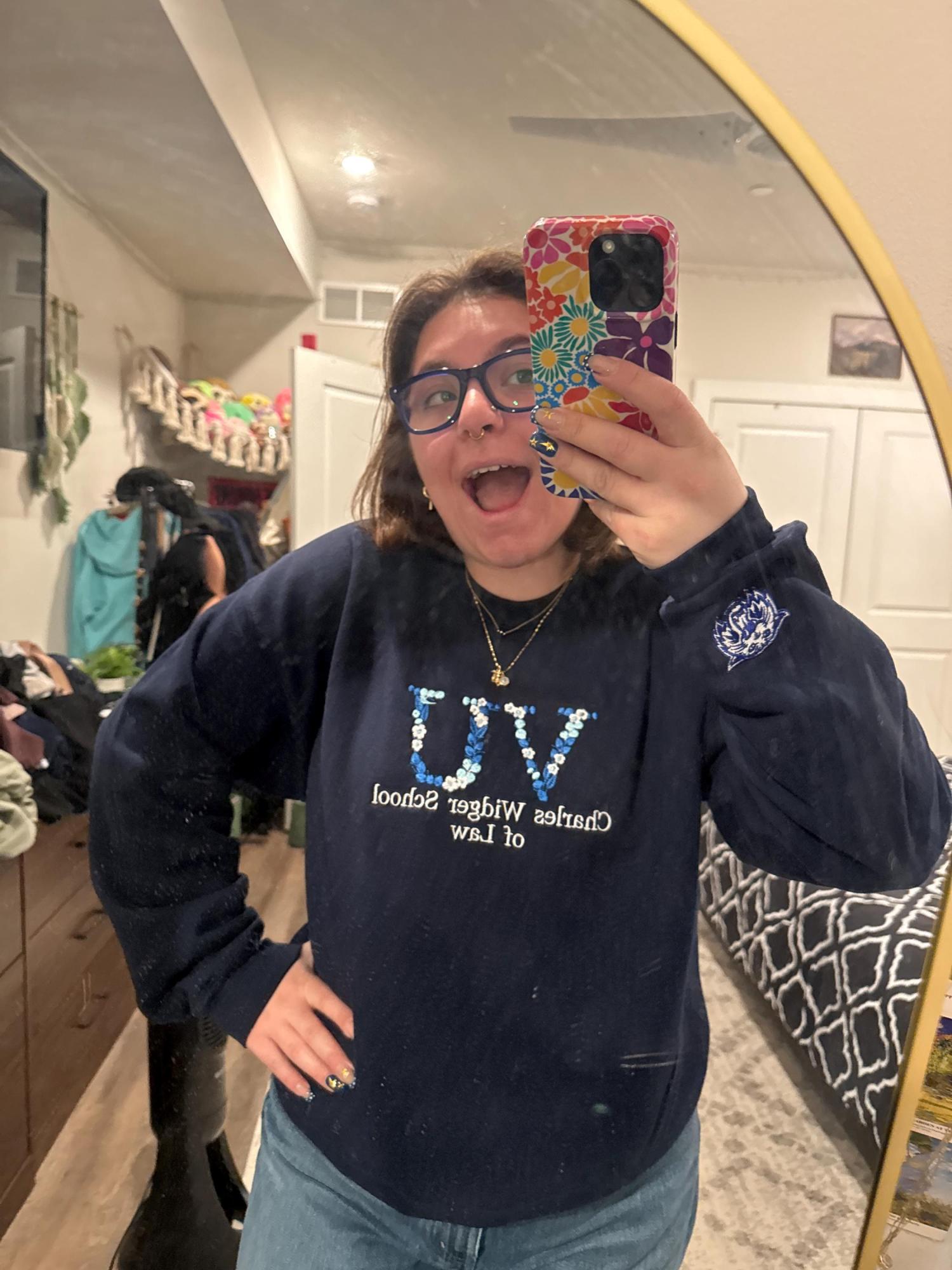 Custom College Embroidered Sweatshirt | Greek Letter Embroidered Hoodie | College University High School Shirt | Graduation Gift For Friend