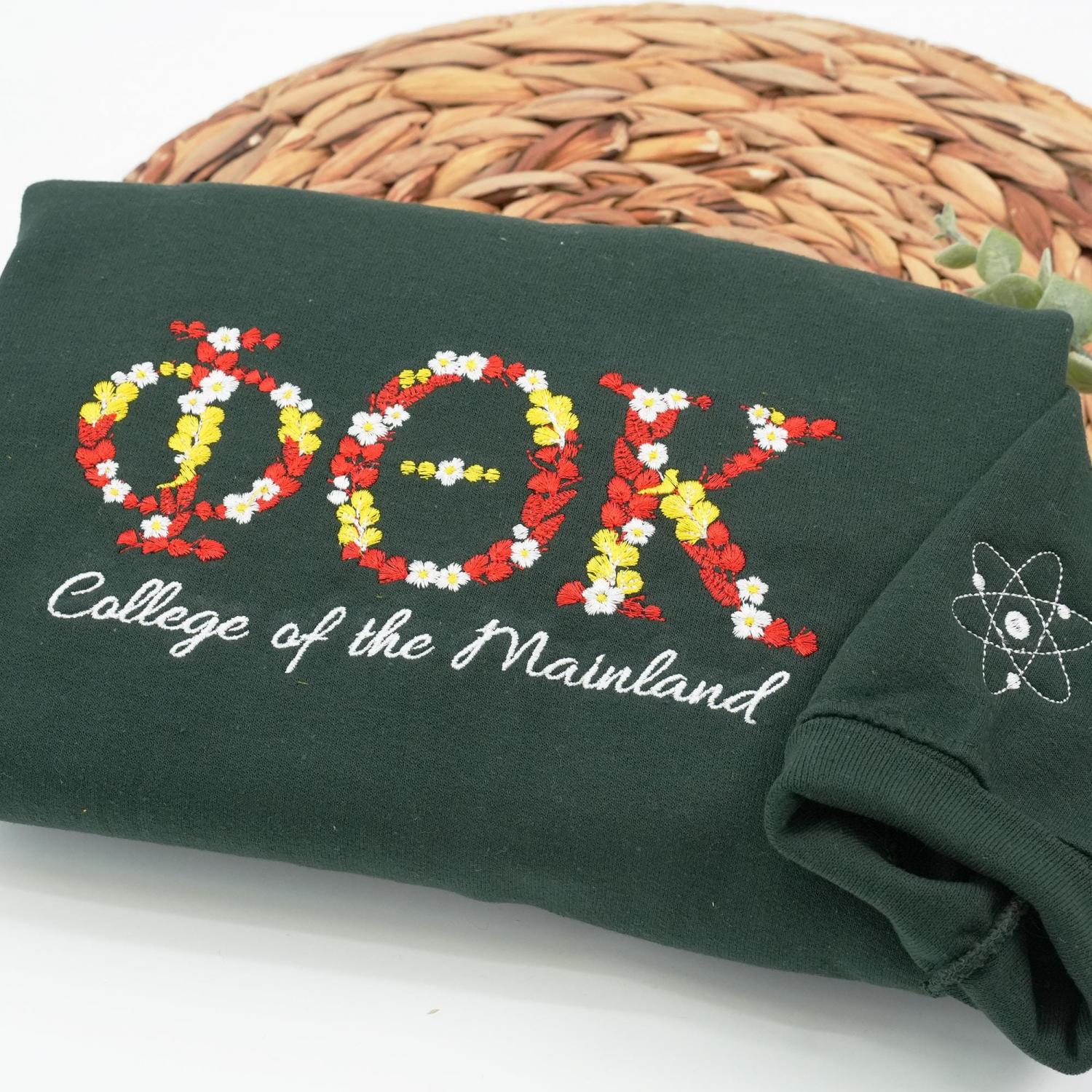 Custom College Embroidered Sweatshirt | Greek Letter Embroidered Hoodie | College University High School Shirt | Graduation Gift For Friend