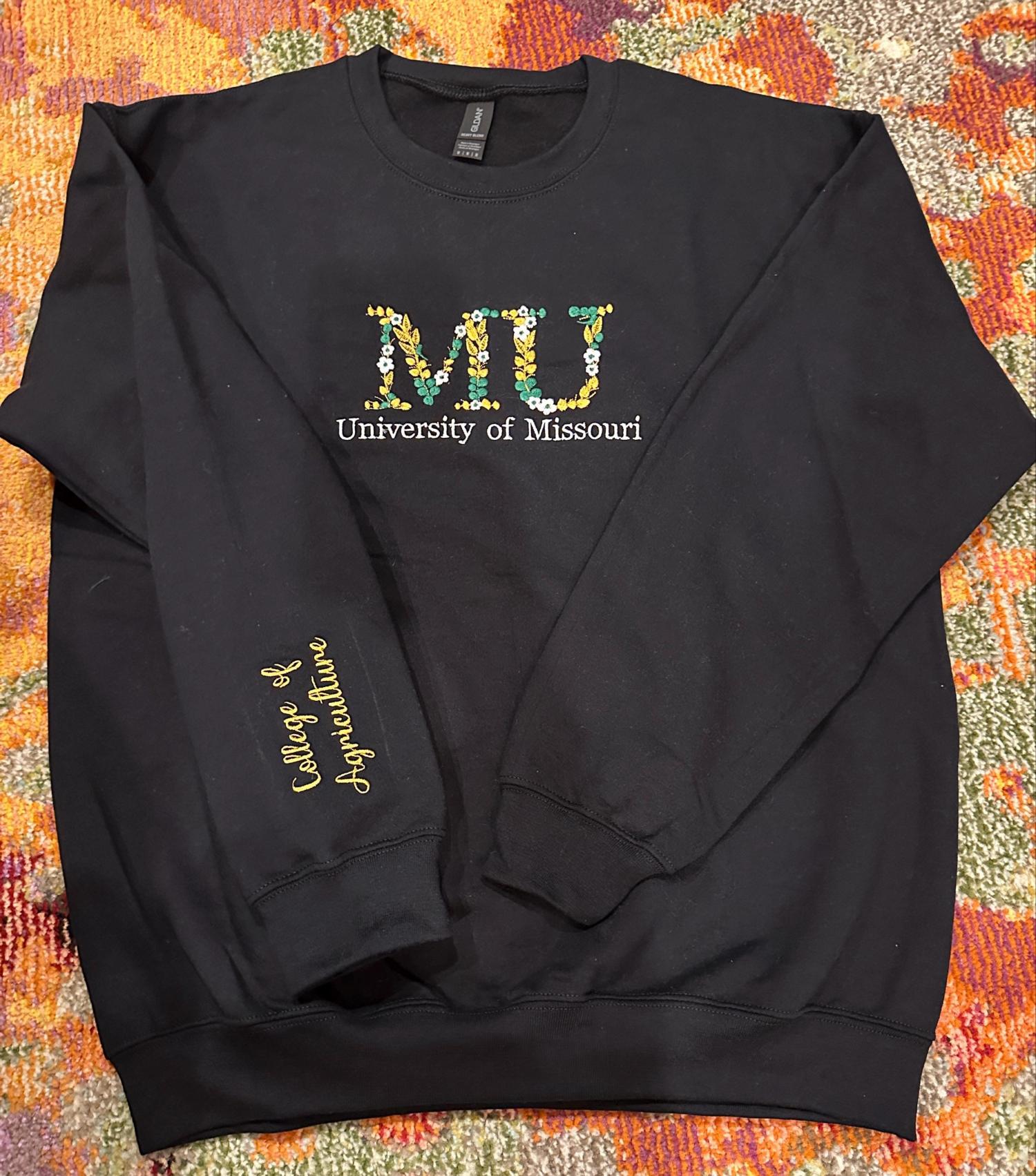 Custom College Embroidered Sweatshirt | Greek Letter Embroidered Hoodie | College University High School Shirt | Graduation Gift For Friend