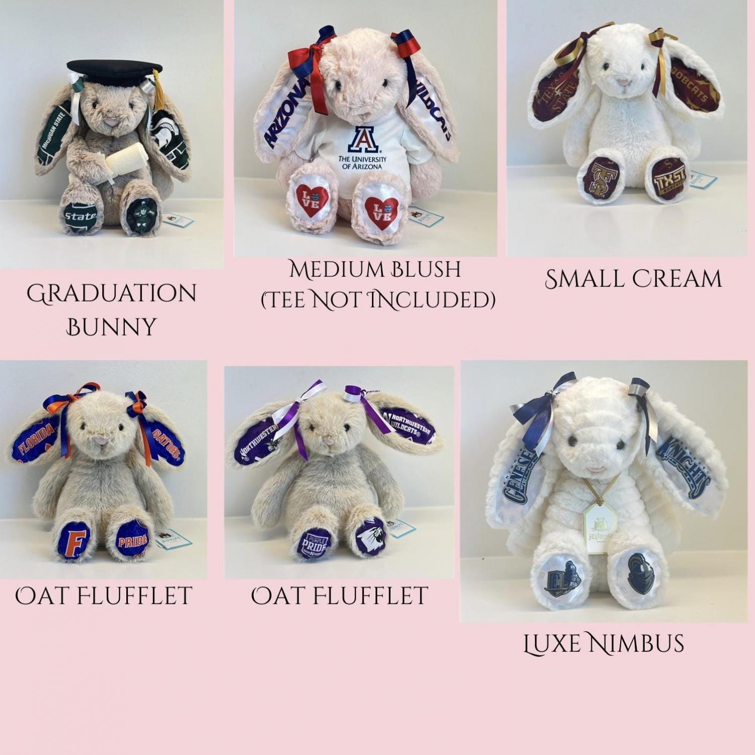 Custom Collegiate Jellycats: College Acceptance, Graduation, Alumni Gift - ALL Schools | Handmade to Order | Please Read Before Purchasing