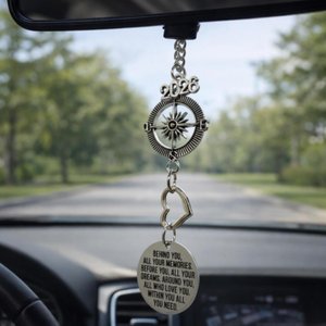 2026 Graduation Rearview Car Charm – “Behind You All Your Memories” High School or College Grad Gift for Her