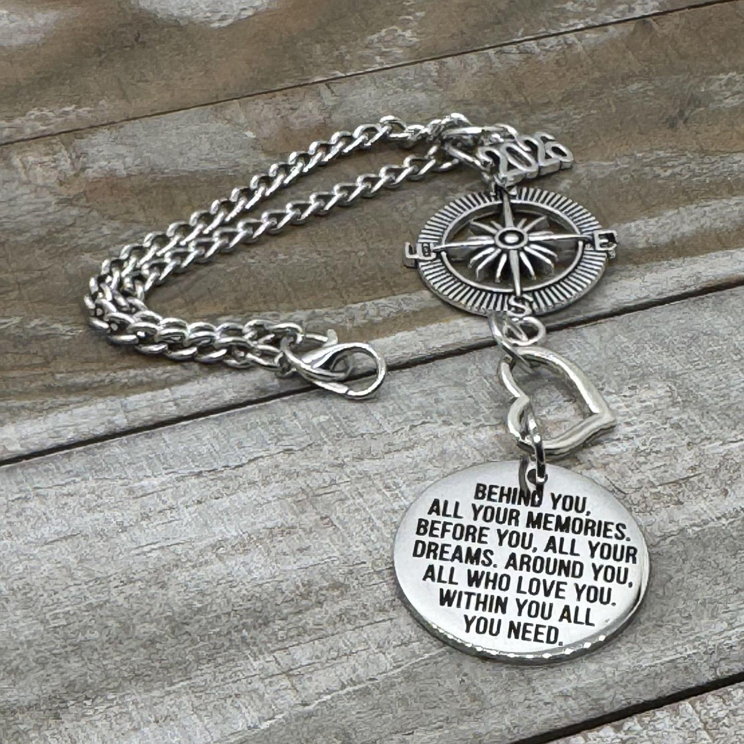 2026 Graduation Rearview Car Charm – “Behind You All Your Memories” High School or College Grad Gift for Her