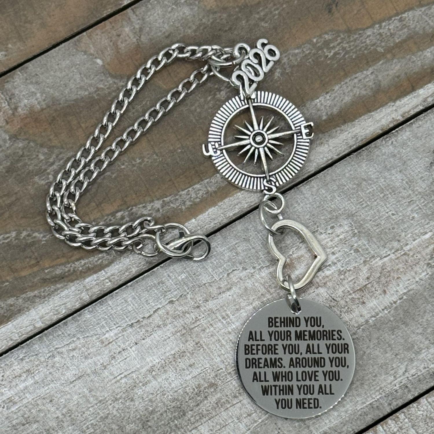 2026 Graduation Rearview Car Charm – “Behind You All Your Memories” High School or College Grad Gift for Her