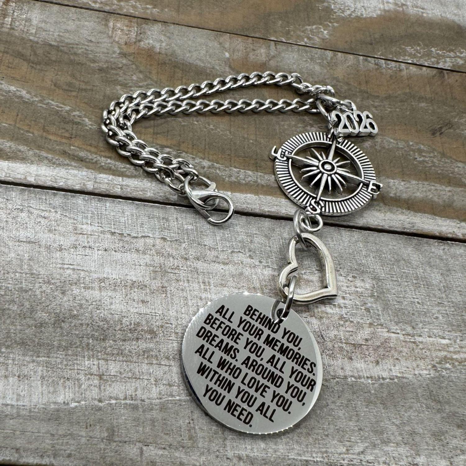 2026 Graduation Rearview Car Charm – “Behind You All Your Memories” High School or College Grad Gift for Her