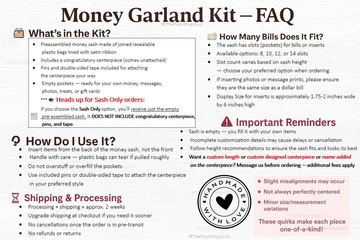 Custom Graduation Money Lei Kit 2026: Personalized Cash Gift, Money Garland