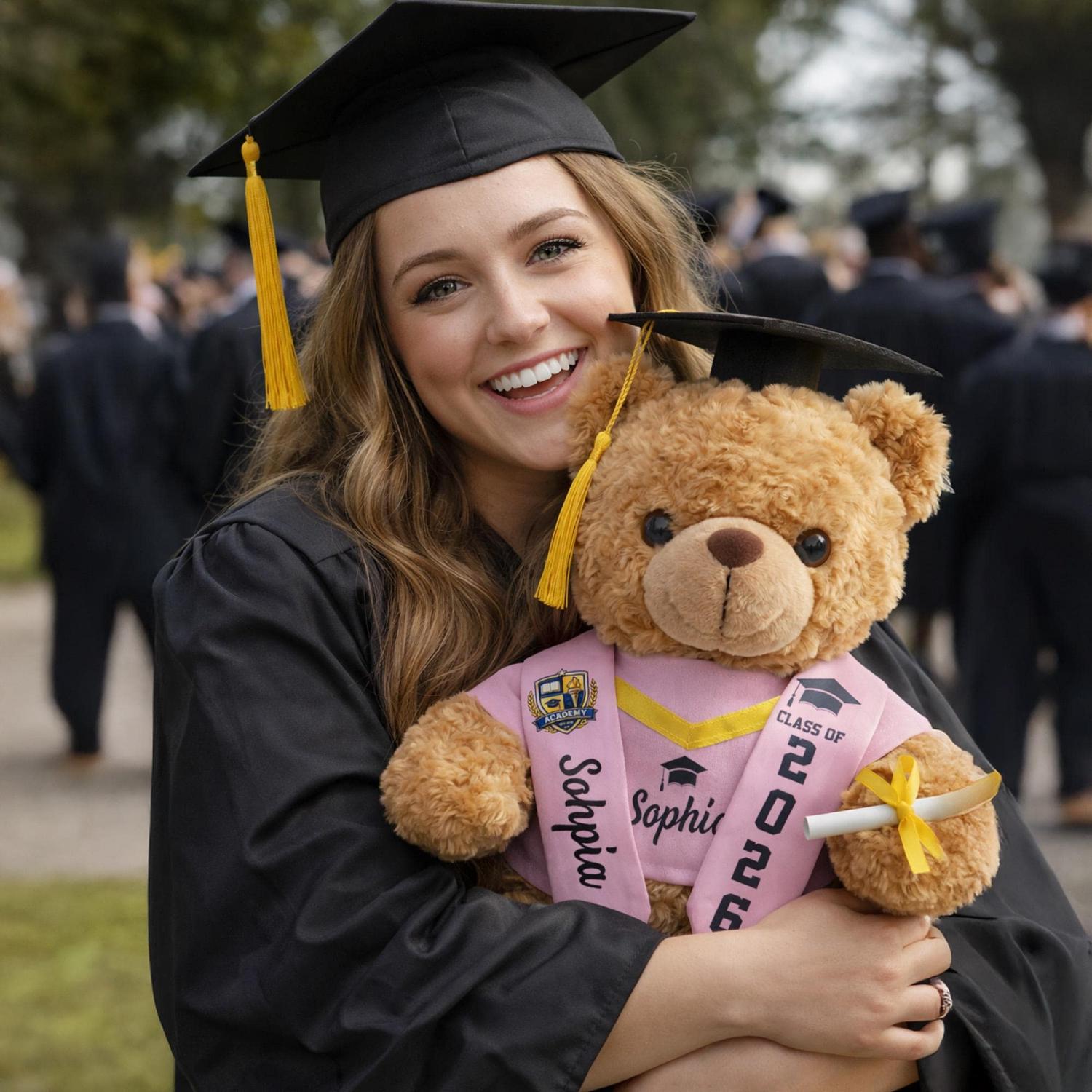Personalized Graduation Teddy Bear Gift For Her, Custom Class Of 2026 Plush Toy, High School College Senior Present, Graduation Keepsake