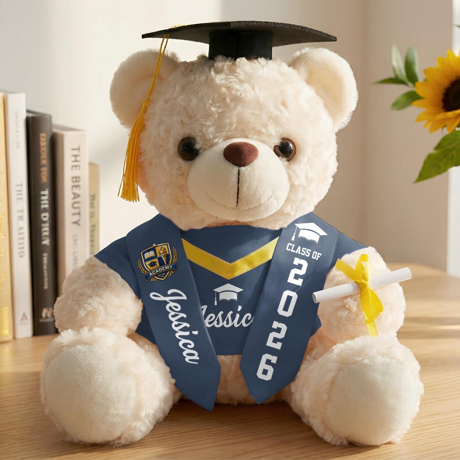 Personalized Graduation Teddy Bear Gift For Her, Custom Class Of 2026 Plush Toy, High School College Senior Present, Graduation Keepsake