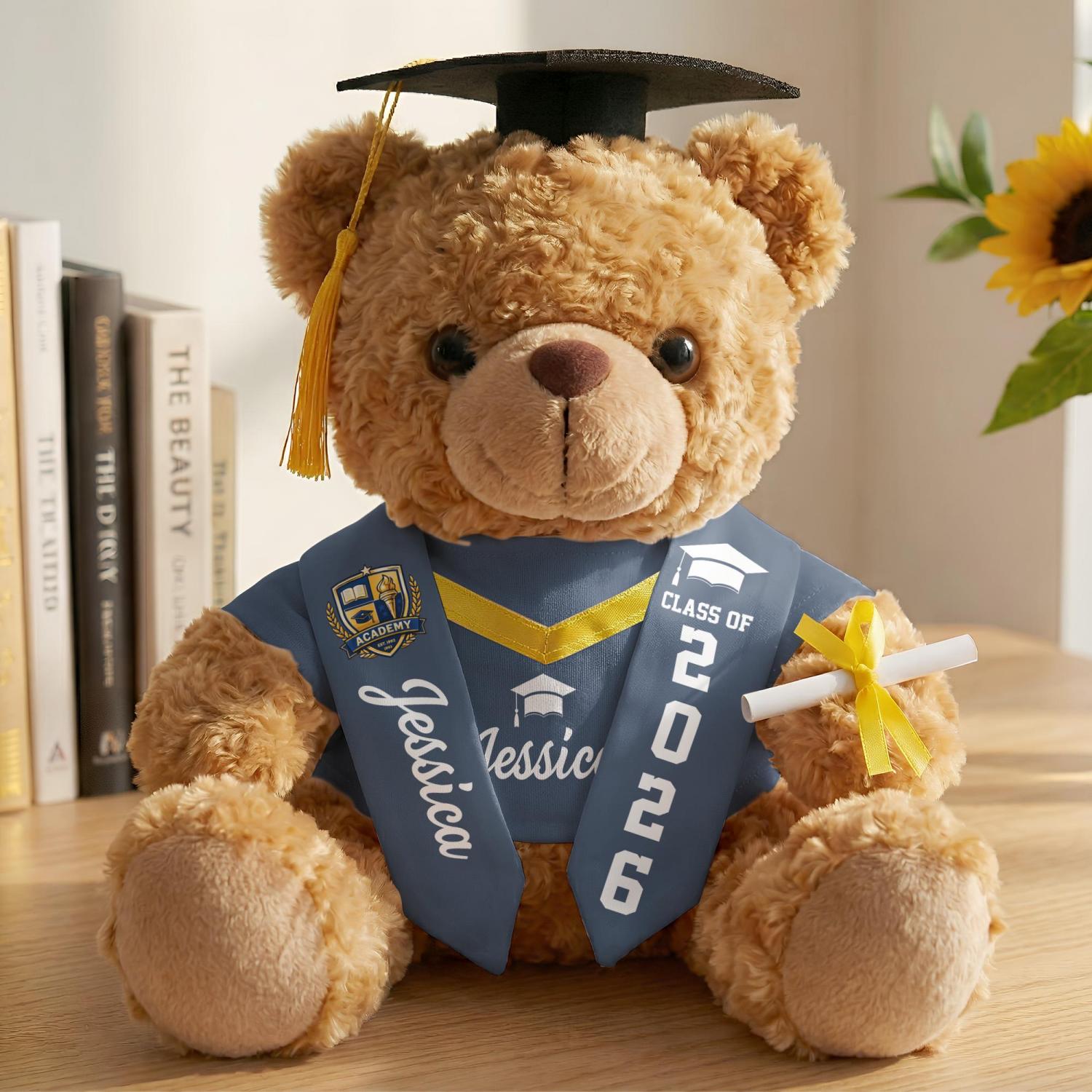 Personalized Graduation Teddy Bear Gift For Her, Custom Class Of 2026 Plush Toy, High School College Senior Present, Graduation Keepsake