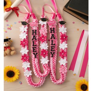Personalized Graduation Lei With Flower, Graduation Lei 2026 with Name, Gift for Graduates, Custom Ribbon Lei, Grad Gift 2026 Graduation Lei