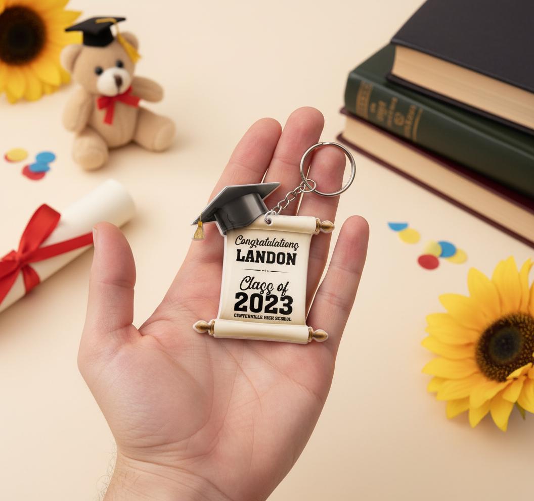 Personalized Graduation Lei With Flower, Graduation Lei 2026 with Name, Gift for Graduates, Custom Ribbon Lei, Grad Gift 2026 Graduation Lei