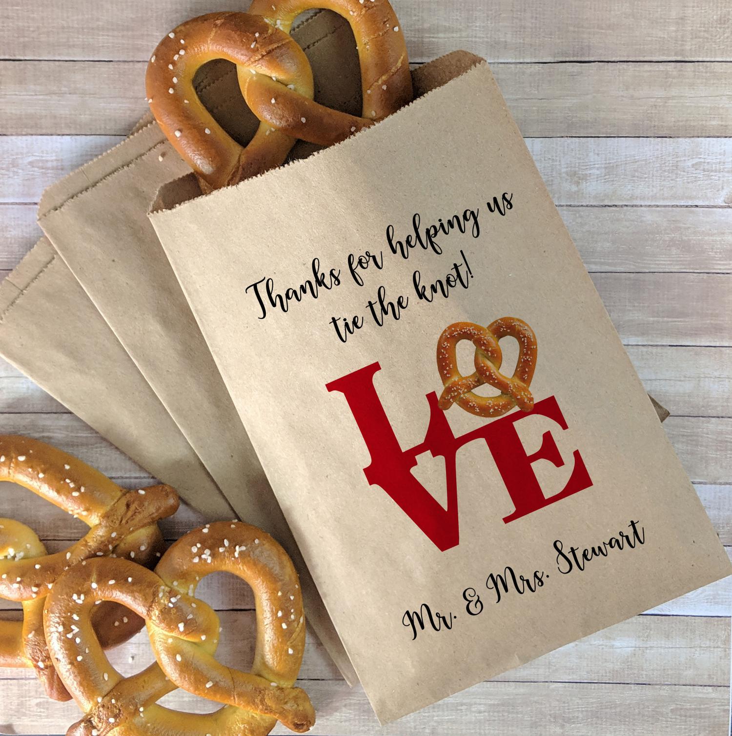 Philly Pretzel Bags: LOVE Pretzel Bags for Weddings