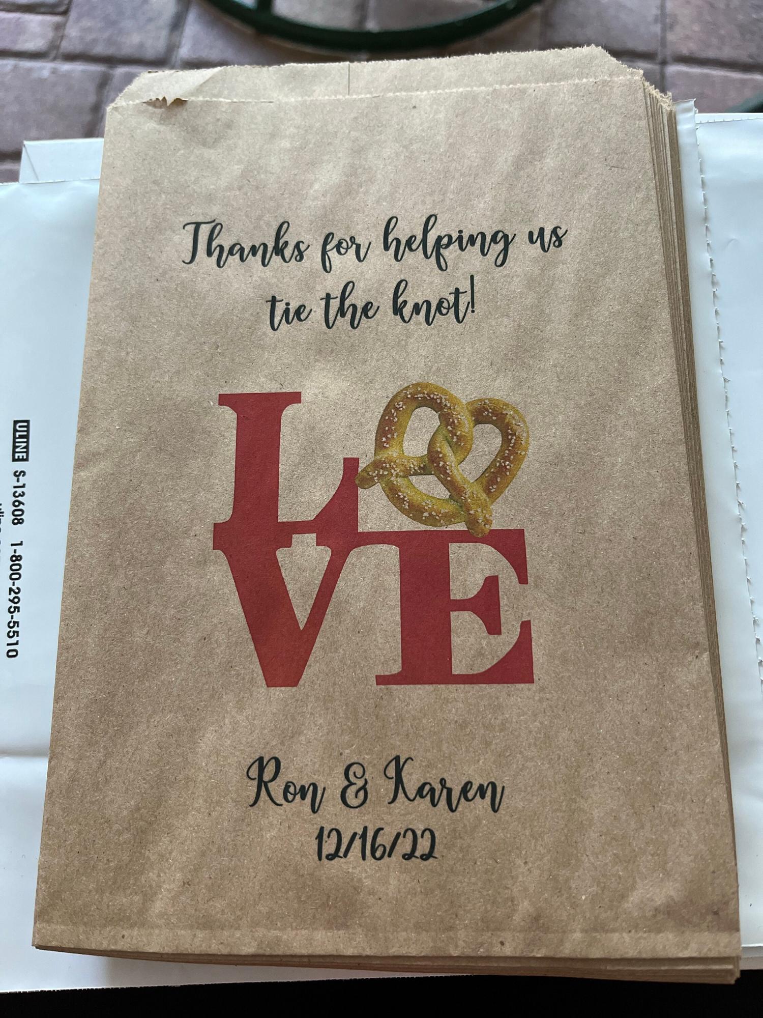 Philly Pretzel Bags: LOVE Pretzel Bags for Weddings