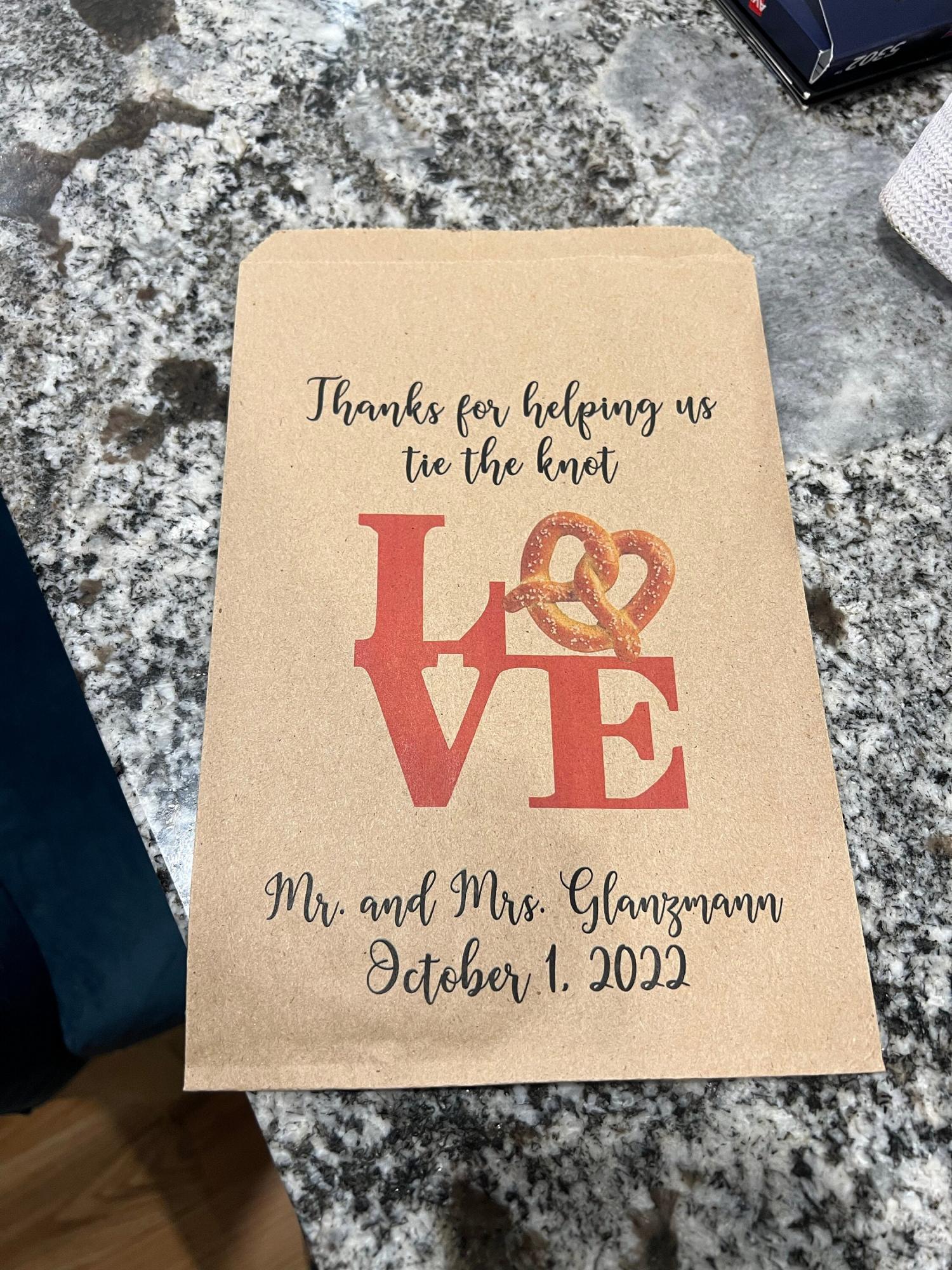 Philly Pretzel Bags: LOVE Pretzel Bags for Weddings