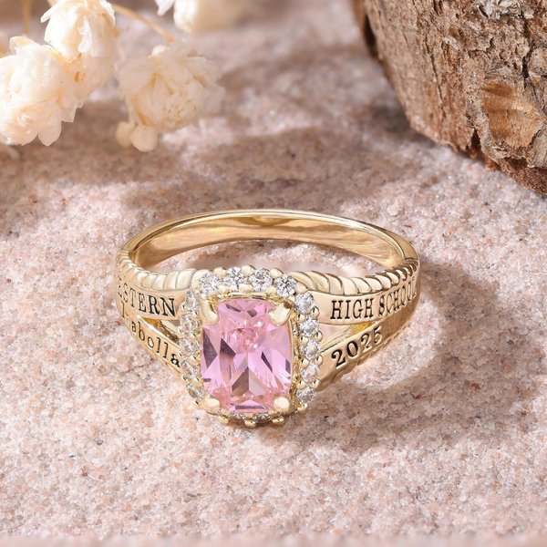 Customizable Sorority Birthstone Class Ring, Personalized Graduation Jewelry for Women, Sisterhood Keepsake, Senior Ring Day Gift for Girls