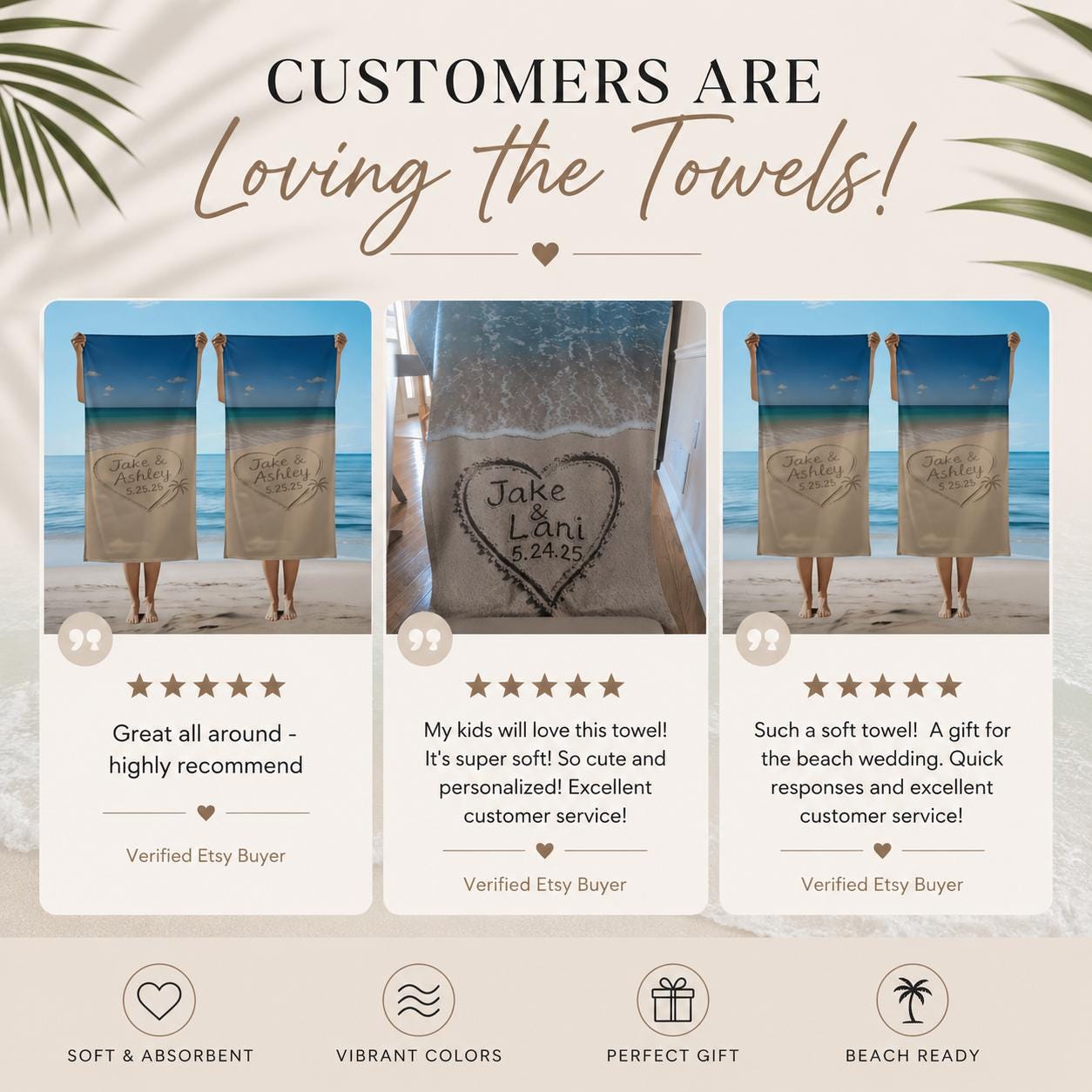 Personalized Mr & Mrs Beach Towel, Honeymoon Newlywed Gift (Set of Two)